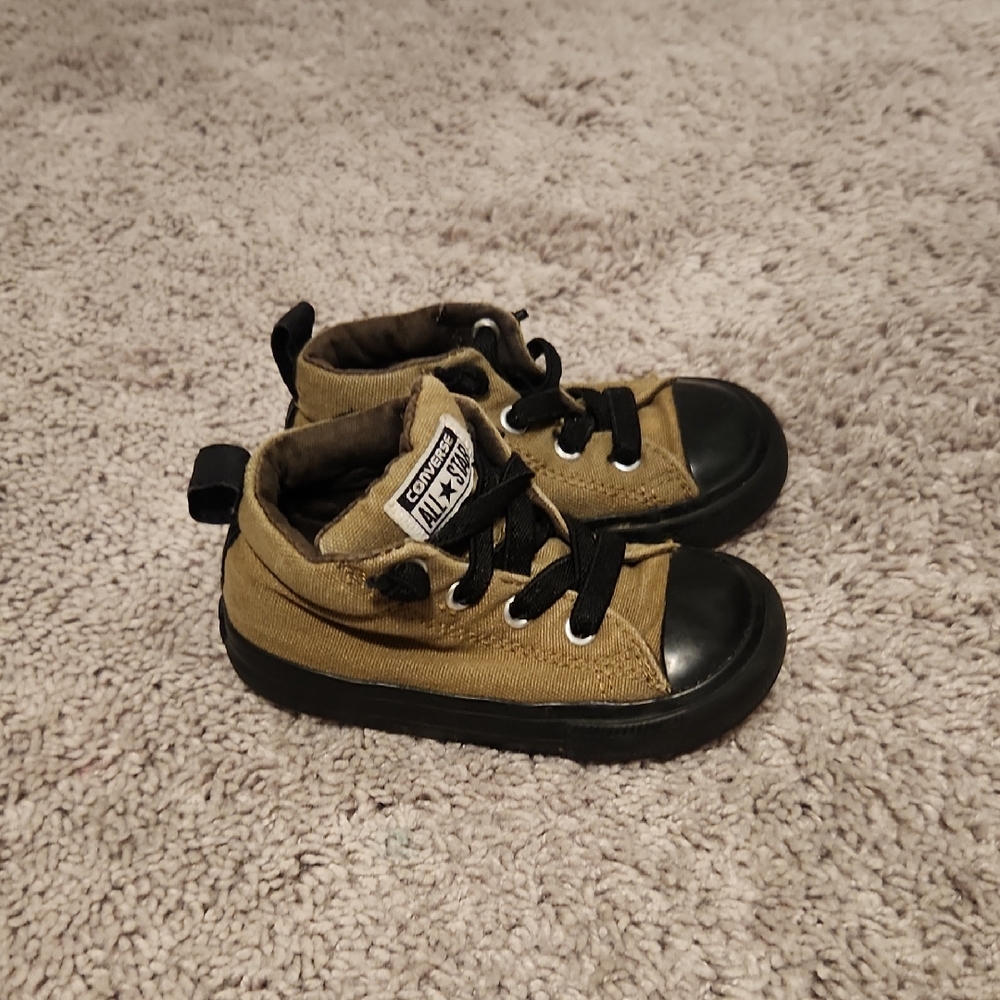 Converse Kids Olive Green and Black High-Top Sneakers